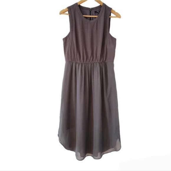 Madewell Lakeshore Silk Sleeveless Midi Dress Gray Size 4. - Picture 3 of 9